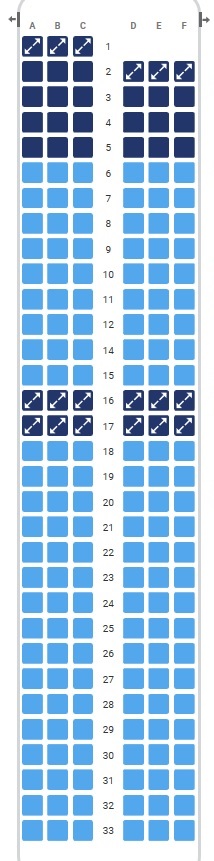 Sėdimos vietos Ryanair lėktuvuose